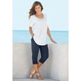 thumbnail image 5 of Roaman's Women's Plus Size Plus Size Soft Knit Capri Pant With Drawstring Waist, 5 of 5
