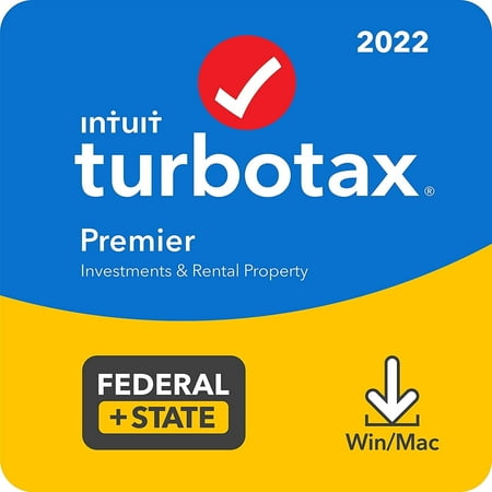 [Old Version] Turbotax Premier + State 2022 Tax Software - [PC/Mac Download]