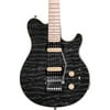 Sterling by Music Man AX4 Sub Series Flame Grain Image Electric Guitar Transparent Black