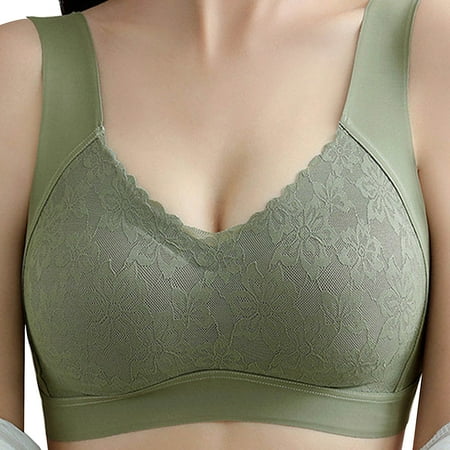 

CAICJ98 Lingerie for Women Naughty Women s Easy Does It Underarm Smoothing with Seamless Stretch Wireless Lightly Lined Comfort Bra Green L