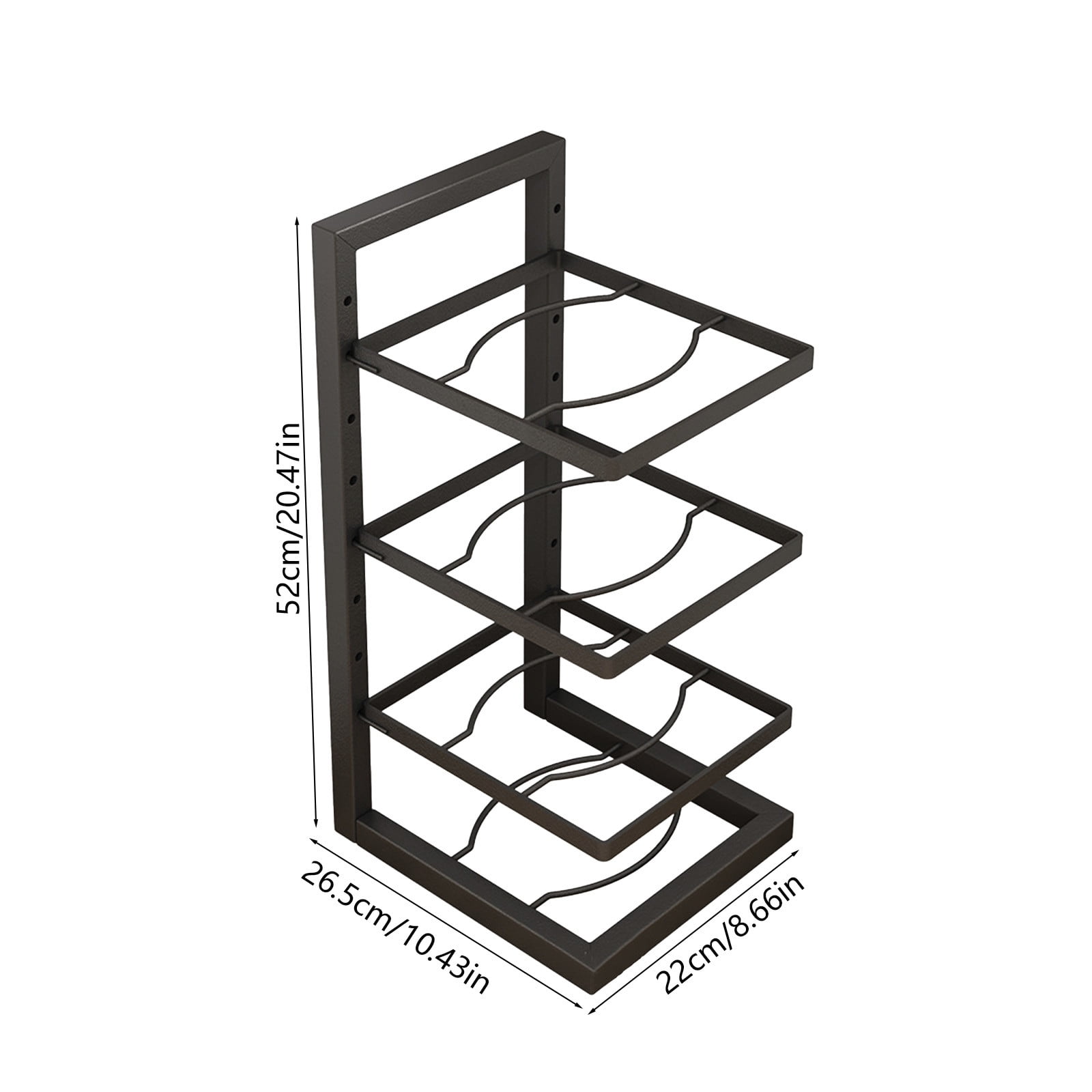 HOZVOMI Adjustable 4 Tier Pot Rack Kitchen Organizer Multi Shelved Storage Under Sink Cabinet Space Saving Easy To Assemble
