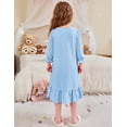 thumbnail image 5 of Arshiner Girls Nightgowns Long Sleeve Pajama Dress Cute Ruffle Sleepwear Soft Night Gowns, 5 of 5