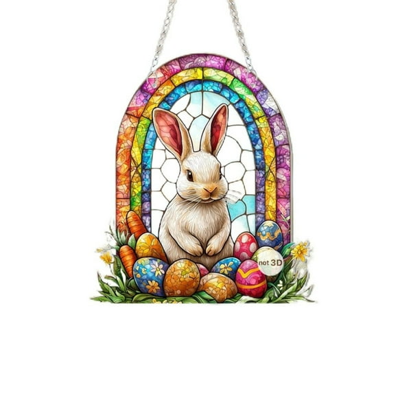 FloHua Easter-Themed 2D Acrylic Hanging Decor - Perfect for Bedroom & Living Room, Festive & Durable, Ideal for Holiday Gifts & Home Display