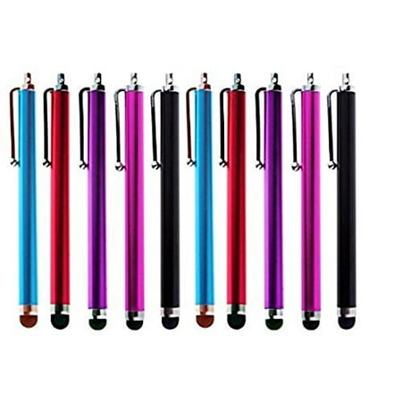 10 Pack of Pink, Blue, Purple, Red, Black Stylus Universal Touch Screen Capacitive Pen for Kindle Touch iPad 2, Iphone (Best Stylus For Drawing On Kindle Fire)