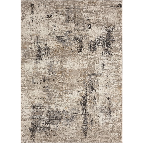 Woven Trends Ellorianaz Area Rug 4536 70226 Laurel Beige, 10' x 13' Modern Abstract with Contemporary Polyester Low-Pile Durable Soft for Living Room, Bedroom, Entryway, Floor Carpet