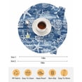 thumbnail image 6 of 13 Inch Round Placemats Set of 4, Navy Blue Coastal Non Slip Heat Insulation PP Table Mats, Summer Beach Nautical Starfish Coral Vintage Washable Place Mats for Kitchen Dining Party Table Decor, 6 of 7
