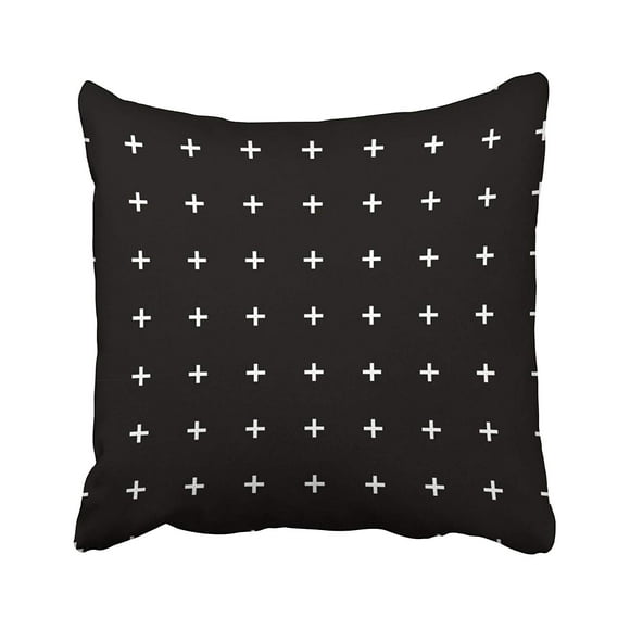 RYLABLUE Croix Noir et Blanc Motif Extérieur Taie d'Oreiller Housse d'Oreiller 20x20 Pouces