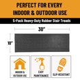 thumbnail image 3 of Ottomanson Outdoor Rubber Stair Treads 10" x 30" (5 Pack) – Non-Slip Stair Mats, Black Coin, 3 of 8