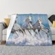 thumbnail image 1 of Fotbe Horses Running Through The Water Manta de Franela con Estampado, Manta Ultrasuave para Cama, Sofá, Auto, Hipoalergénica y Antibolitas-80"x60", 1 of 6