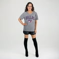 thumbnail image 3 of Women's Gameday Couture  Gray FC Dallas Relaxed Iconic Edge Rhinestone V-Neck T-Shirt, 3 of 7