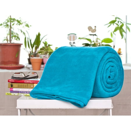 - Linen Avenue Bliss Twin Aqua Micro Plush Blanket