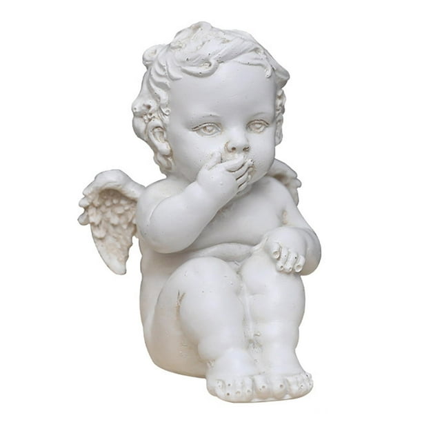 Estatua de ángel querubín nórdico, figura decorativa de bebé con alas de querubín, colección de ángeles No digas