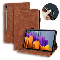 Case for Samsung Galaxy Tab S10 FE  / S10 FE Plus 13.1 inch 2025, Multi-Angle Viewing Folio Stand Smart Shell Embossed Pattern PU Leather Cover with Auto Sleep/Wake Pencil Holder Card Slot, Brown