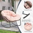 thumbnail image 4 of Villeston Outdoor Rattan Rocking Chair, Striped Upholstery, Pink, 4 of 10