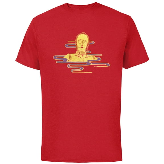Star Wars C-3PO Golden Droid Portrait - Short Sleeve Cotton T-Shirt for Adults - Customized-Red