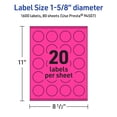 thumbnail image 6 of Avery Printable Round Labels, Neon Magenta, 1-5/8" Diameter, 1,600ct, 6 of 11
