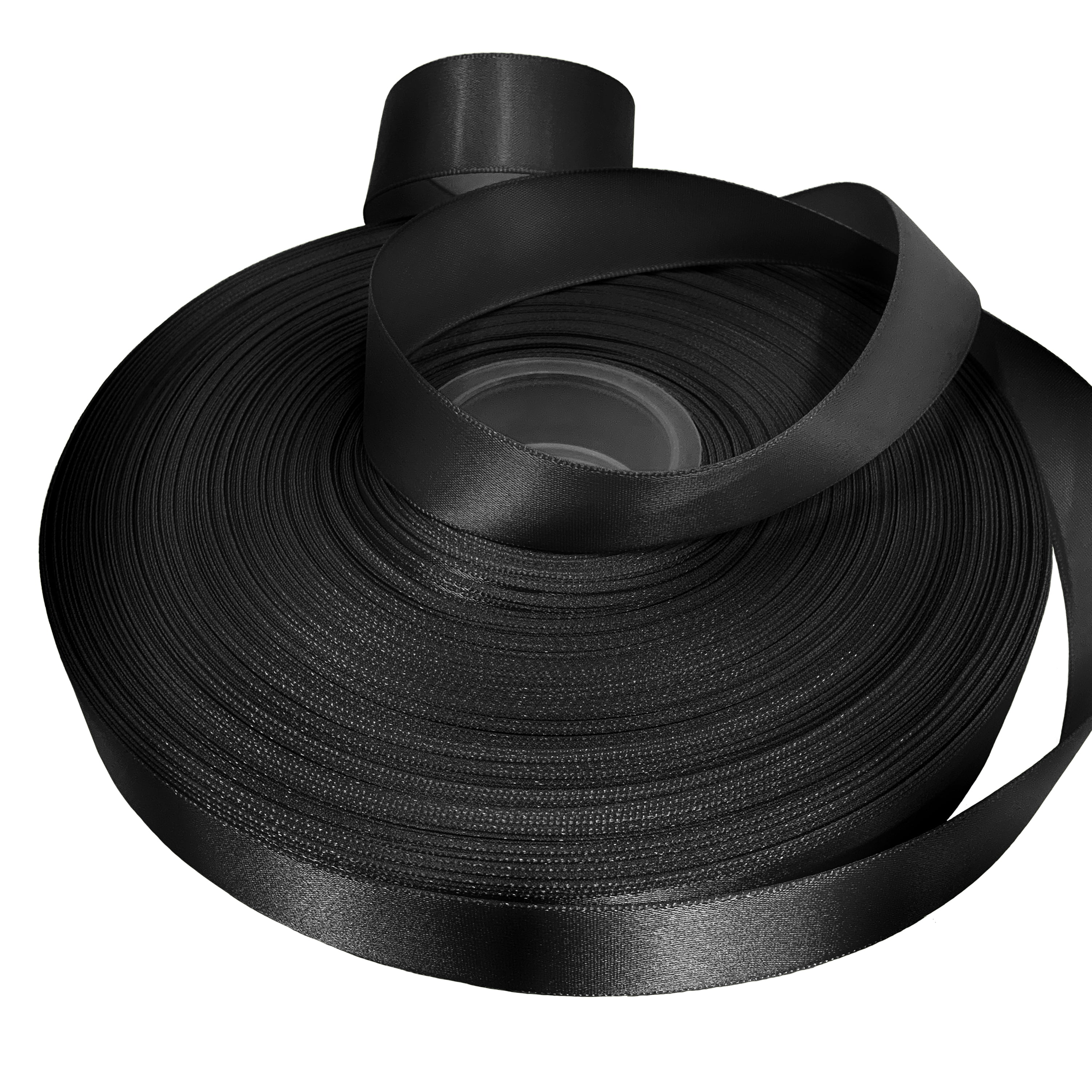 Charcoal Black Allure Satin Ribbon: 1 3/8 Inch x 100 Yards, JAM Paper
