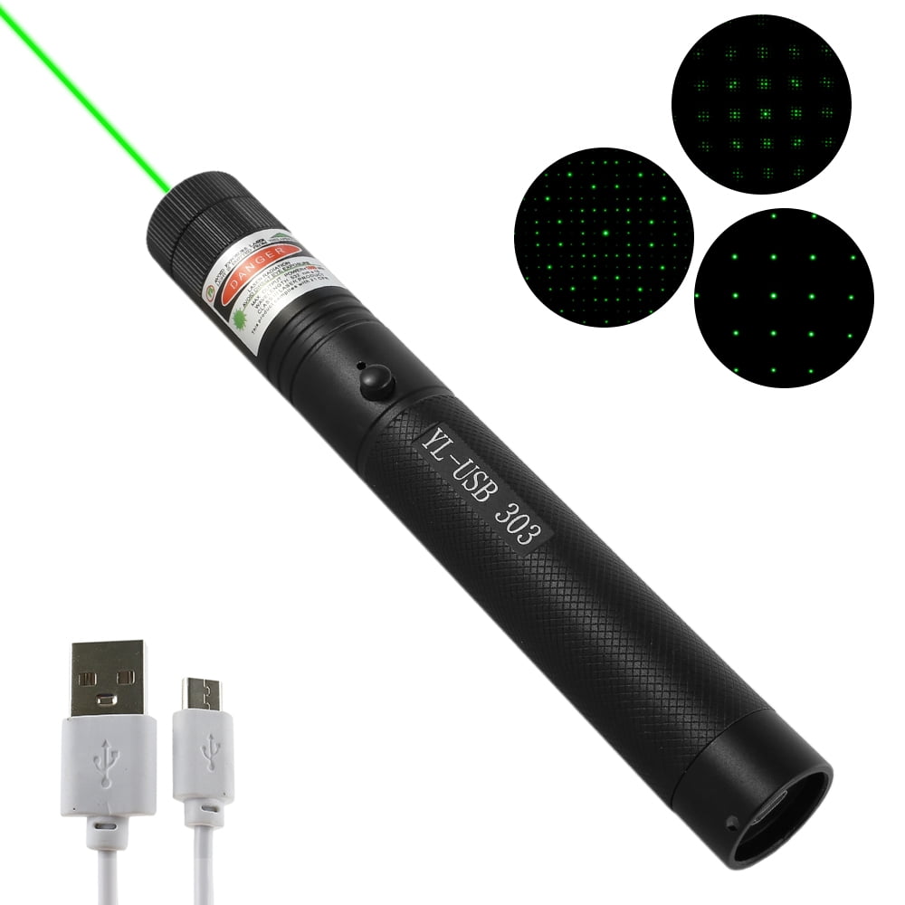 SUPER BRIGHT Rechargable USB Green Laser Pointer  SOS Signal 