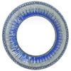 DecorShore 24 inch Decorative Round Mosaic Wall Mirror in Shades of Cobalt Blue and Silver