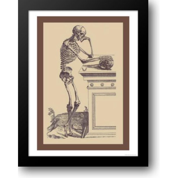Leaning Skeleton 24x33 Framed Art Print by Vesalius, Andreas