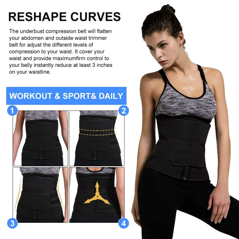Walbest Waist Trainer for Women Plus Size Corset Waist Trainer for Lower Belly Fat Workout Waist Trimmer Weight Loss Tummy Control Cinchers Sweat