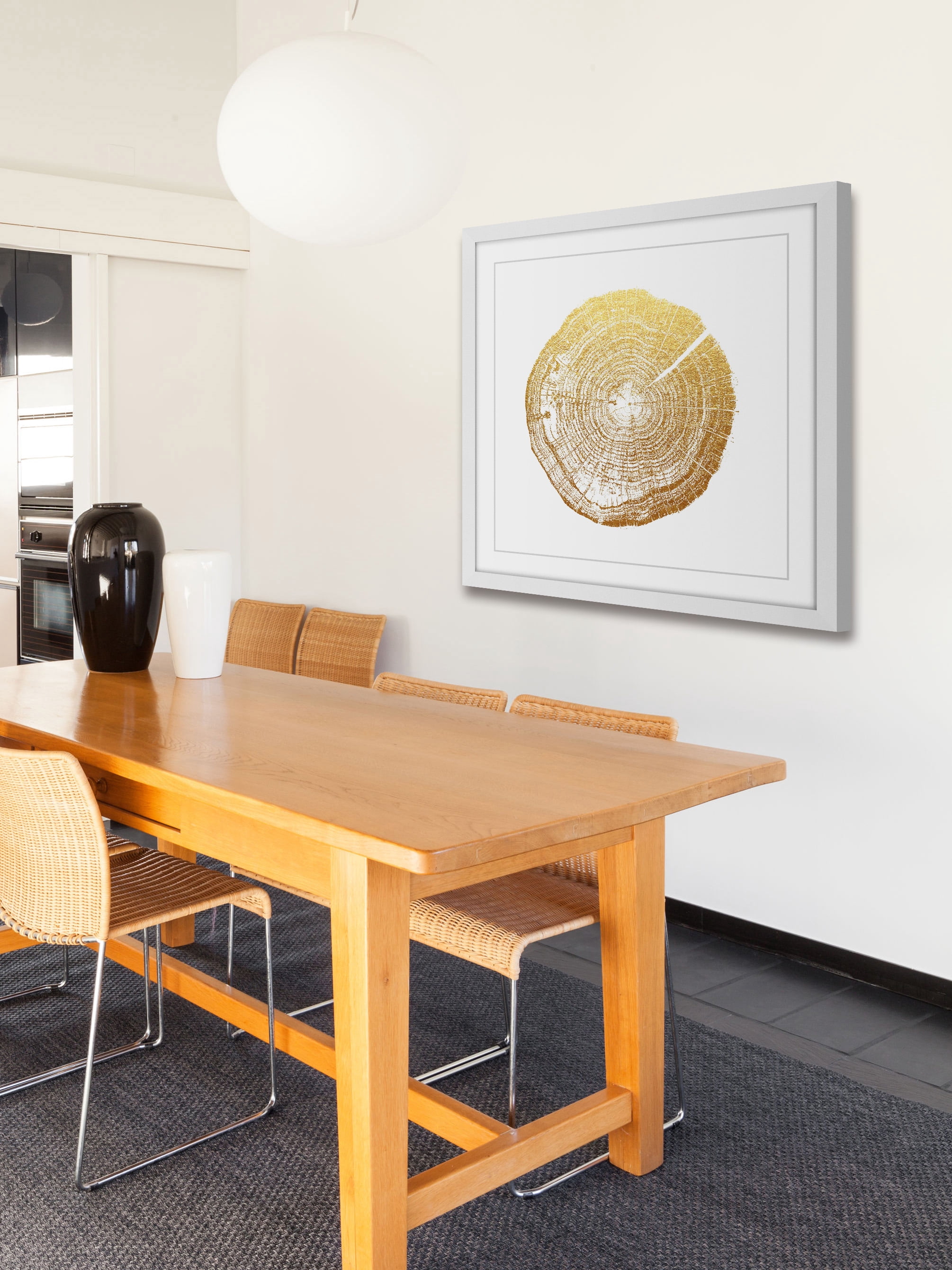 "Log Cutout Gold" Framed Painting Print