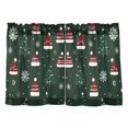 thumbnail image 7 of Yayeee Kitchen Curtains Tier Pair Light Filtering 27"x36" Rod Pocket Short Cafe Window Panel, Green Christmas Hats, 7 of 7
