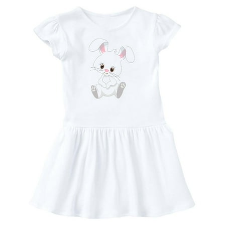 

Inktastic Cute Sitting White Bunny Rabbit Gift Baby Girl Dress