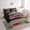 Green Red, variant on Erosebridal Cool Motorcycle Bed in a Bag Twin size, Honeycomb Bed Set, Checkered Flag Decor, Reversible 7 Pieces