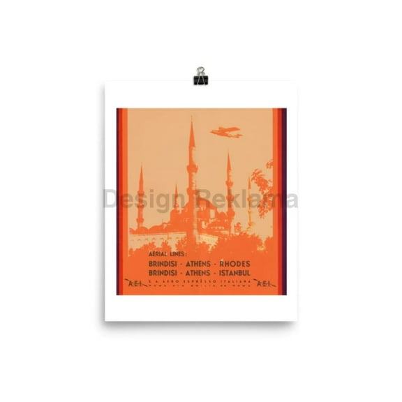 Aero Espresso Italiana Airlines, Italy circa 1932 Unframed Vintage Travel Poster