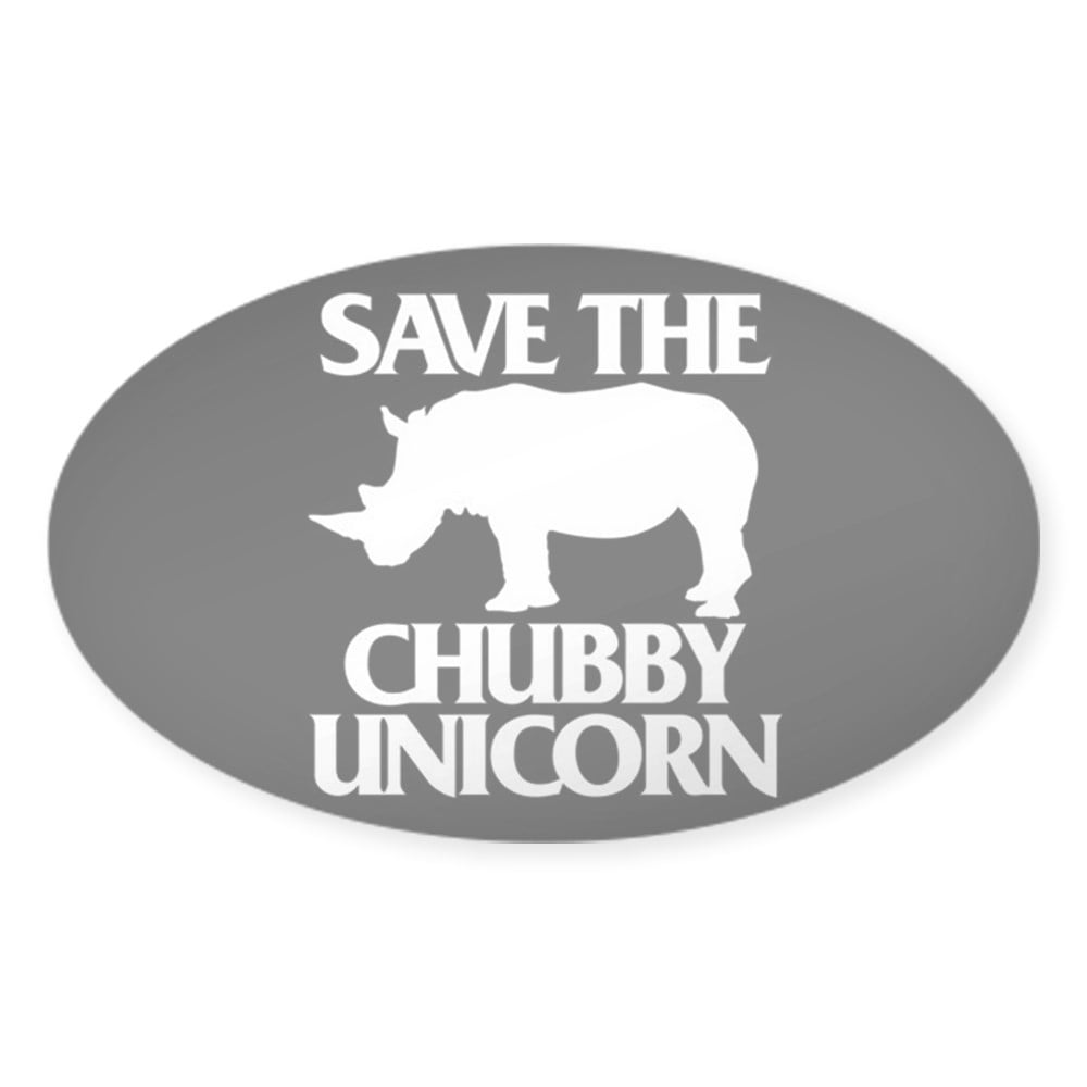 158908630 CafePress Save The Chubby Unicorn Sticker Oval 