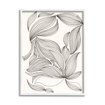 Stupell Industries Abstract Striped Floral Petals Graphic Art White Framed Art Print Wall Art, Design by Regina Moore