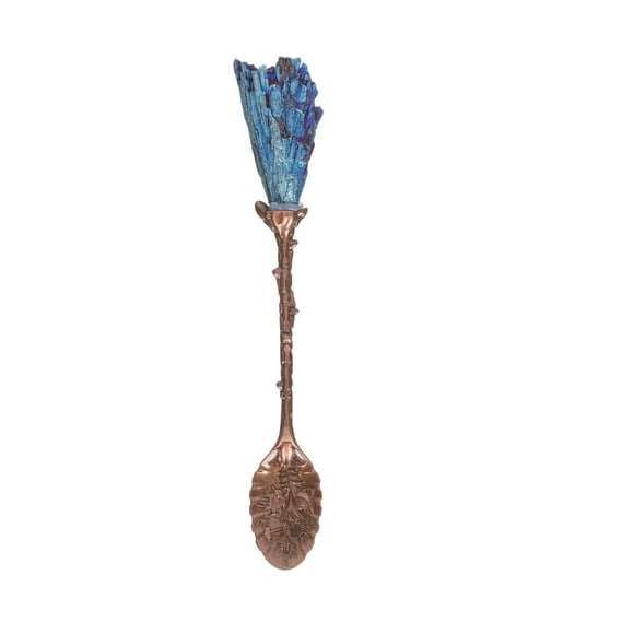CHUANK 1PC Crystal Feathers Clusters Copper Spoon Durable Coffee Cocktail Stirring Spoon