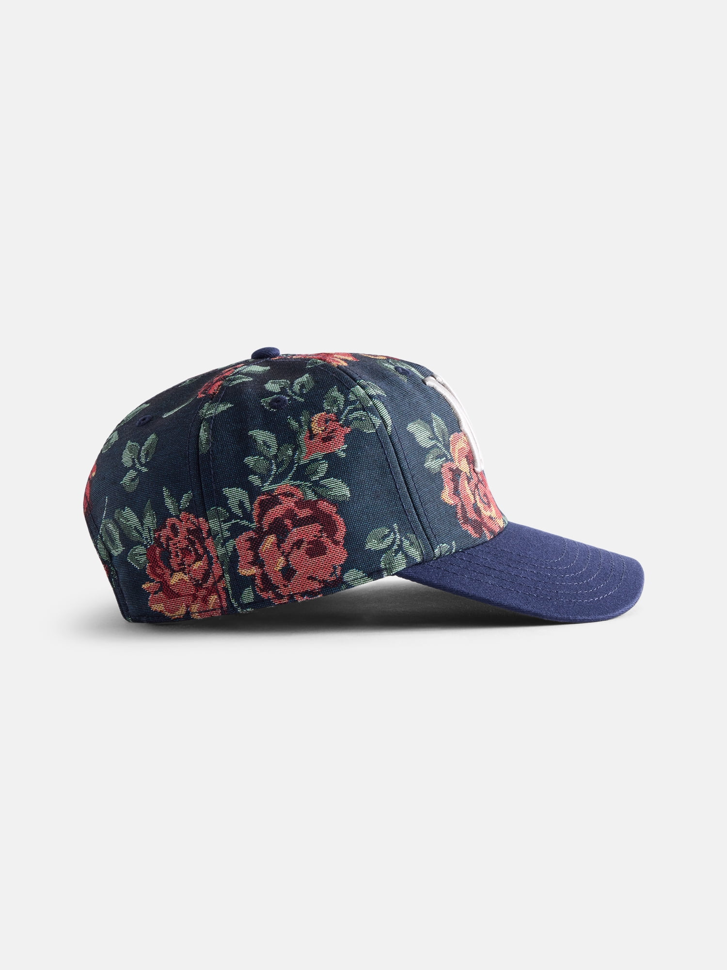 No Boundaries Jacquard Floral NY Baseball Cap, Navy, Men's