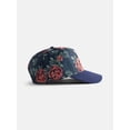 thumbnail image 2 of No Boundaries Jacquard Floral NY Baseball Cap, Navy, Men's, 2 of 3
