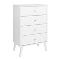 thumbnail image 1 of Wright Home Mid-Century Modern Wood 4 Drawer Chest in White, 1 of 9