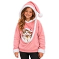 thumbnail image 4 of Cat Pouch Hoodie for Kids Girls Boys Kangaroo Pocket Oversized Pet Carrier Pullover Sweatshirt Soft Fleece Hoodie with Dog Pouch Animal Holder Warm Winter Hooded Sweatshirts, 4 of 6