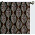 thumbnail image 2 of Vargottam 84 Inch Rod Pocket/Back Tab Cotton Curtains for Windows and Doors - Light Filtering Cotton - Light Filtering Drapes For Doors - Set of 2 Panels, 52"x84" - Floral Block Pattern (Brown), 2 of 8