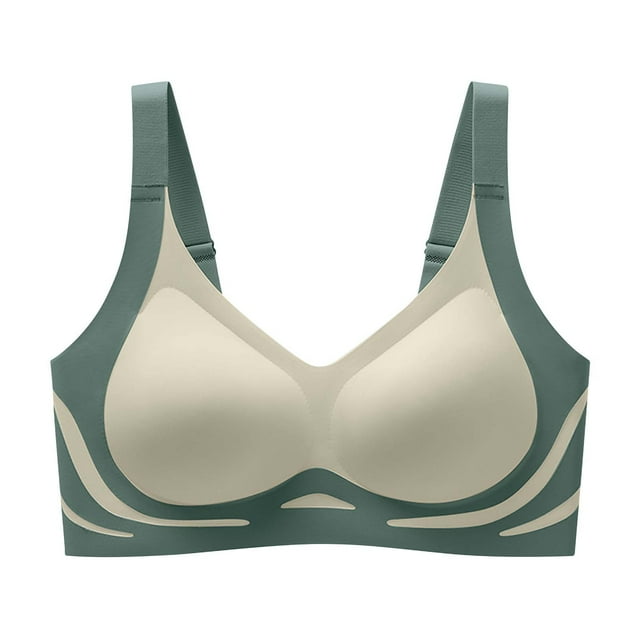 DPTALR Women Seamless Contrast Sponge Underwear Soft Support Comfortable Breathable Fixed Cup Bra