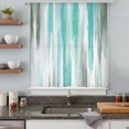 thumbnail image 4 of Turquoise Gray Sheer Curtains 96 Inch Length, Light Filtering Voile Curtain Panel, Farmhouse Abstract Gradient Aesthetic Rod Pocket Drapes Window Treatments for Living Room Bedroom 52"x96", 4 of 9