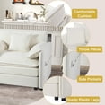 thumbnail image 4 of Deep Seat Sectional Cloud Sofa with 2 Ottomans & Soft Pillows, Loveseat Modular Couch for Living Room, Apartment,DIY Combination (Beige), 4 of 11