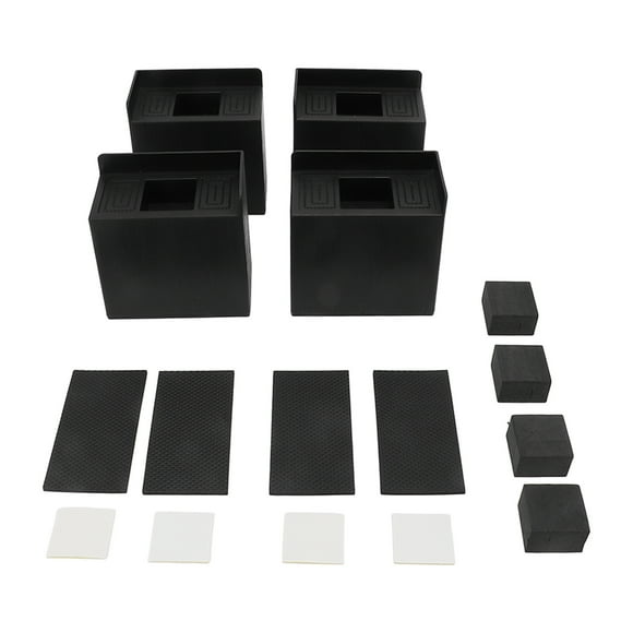 ZOUSSIQI 4 PCS 4in L Shaped Anti Vibration Pads Rectangular Non Slip Foot Pad Bed Risers for Washing Machine Sofa Furniture JU316-9750