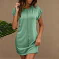 thumbnail image 2 of Up to 65% Off Women Summer Maxi Dresses Women's Casual Solid Color Round Neck Short-sleeved Casual Dress, 2 of 9