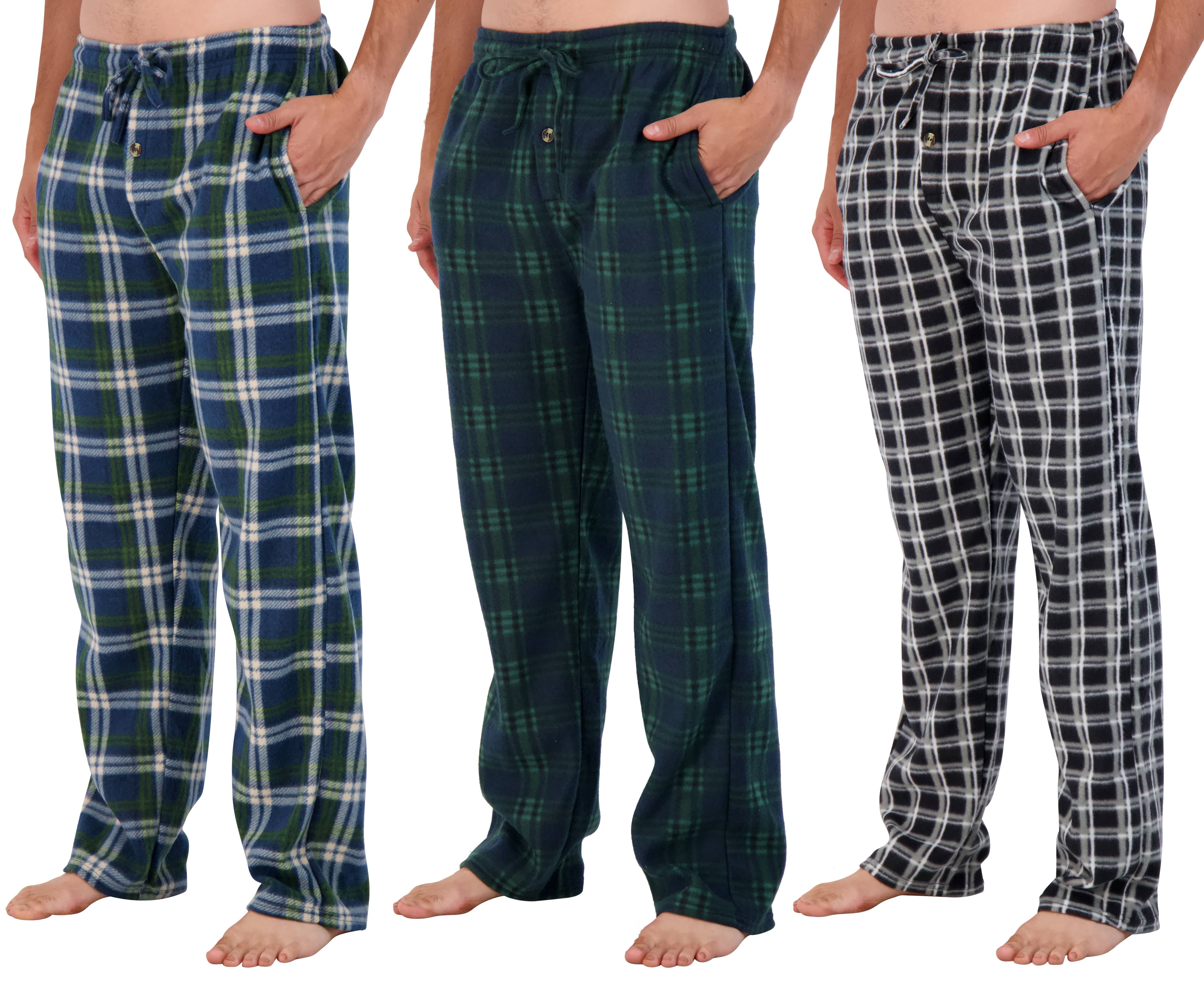 Mens Fleece Pyjamas Lounge Pants Pyjama Bottoms Trousers 