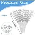 thumbnail image 2 of 4mm Pearl String Beaded 50PCS Elegant Bridal Bouquet Picks Silver Flower Arrangement Pearl Sticks Christmas Tree Picks for Home Office, 2 of 7