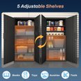 thumbnail image 5 of NICEGDLT Metal Tall Storage Cabinet with Doors and Adjustable Shelves,70.8" Lockable Garage Storage Cabinet,Black Storage Cabinet with Lock for Home Office,Garage,School, 5 of 8