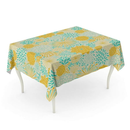 

SIDONKU Colorful Vintage Romantic Floral Pattern Fills Gorgeous Feminine Autumn Tablecloth Table Desk Cover Home Party Decor 52x70 inch