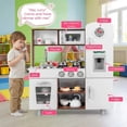 thumbnail image 3 of Redsmile Play Kitchen,Wooden Kids Kitchen Playset with Large Storage Space,Realistic Lights and Sounds,Pretend Play Toy Kitchen Gift for Girls Boys Ages 3-10,Brown, 3 of 9