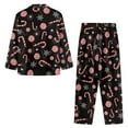 thumbnail image 3 of Xixirimido Christmas Candy Cane Snowflake Print Mens Pajama Set Soft Button Down Notched Collar Pjs Long Sleeve 2 Piece Sleepwear Lounge Nightwear with Pockets, Medium, 3 of 4