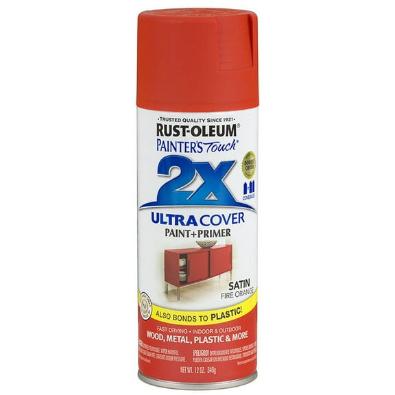 24-Pack of 12 oz Rust-Oleum Brands 263149 Fire Orange Painter’s Touch 2X Ultra Cover Paint Primer Spray Paint, Satin